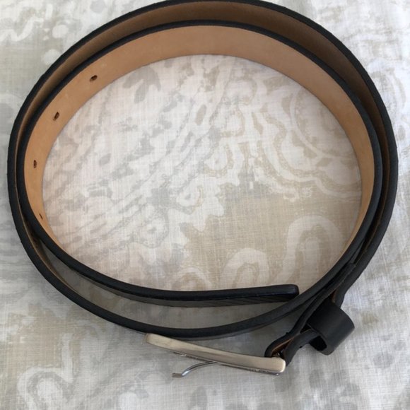 Black Italian Leather Belt EUC Sz M NWOT - Picture 8 of 10